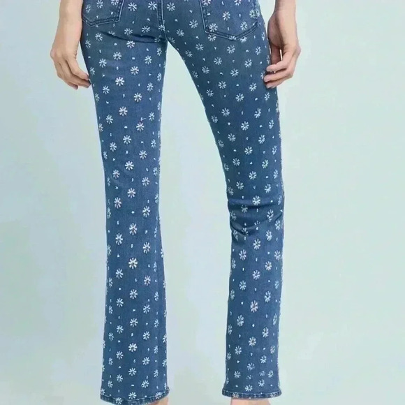 Pilcro from ANTHROPOLOGIE embroidered high-rise cropped boot cut jeans size 25 - Picture 10 of 11